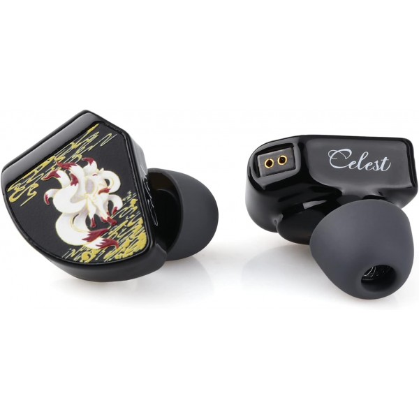 Linsoul Kinera Gumiho 10mm SPD 평면 드라이버 + 1BA 3D 인쇄 캐비티가 있는 이어폰 모니터, 탈착식 0.78mm 2Pin 은도금 합금 구리 케이블 IEM(검은색)