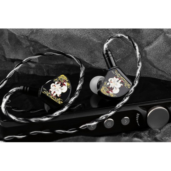 Linsoul Kinera Gumiho 10mm SPD 평면 드라이버 + 1BA 3D 인쇄 캐비티가 있는 이어폰 모니터, 탈착식 0.78mm 2Pin 은도금 합금 구리 케이블 IEM(검은색)