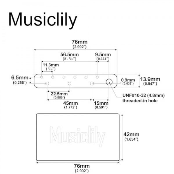 Musiclily Ultra 56.5mm 문자열 간격 황동 42mm 트레몰로 블록 미국/멕시코 펜더 빈티지 Strat 스타일 클래식 시리즈 일렉트릭 기타