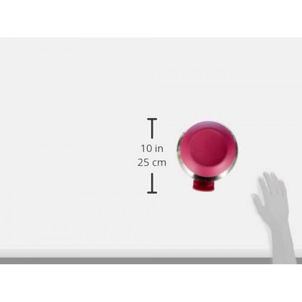 Metaltex 23514610080 Mixing Bowl 2.8 L 미끄럼 방지 스테인리스 스틸 실버 및 핑크 20 x 20 x 11.5 cm