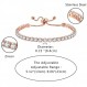 JewelryWe 지르코니아 스톤이 달린 여성용 팔찌 테니스 팔찌 팔찌 팔찌 어머니 여자 친구를위한 선물 조정 가능한 로즈 골드 팩 2, 스톤