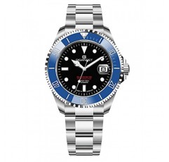 Gigandet Sea Ground 300 Ceramic Date 남성용 오토매틱 시계 - 독일산 - 세라믹 베젤 - 사파이어 글래스 - 스위스 슈퍼 루미노바 - 스테인레스 스틸 - 방수 300m / 30bar - 블루/블랙 -