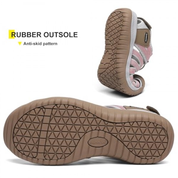 Dannto 여성용 폐쇄 발가락 하이킹 샌들 워킹 워터 샌들 컴포트 운동 스포츠 야외 샌들