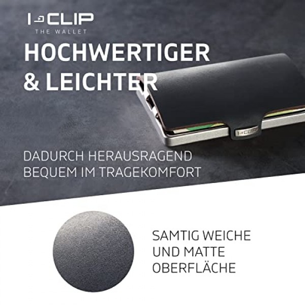 I-CLIP Robutense 소프트 터치 지갑(7가지 색상으로 제공) I-clip Geldbörse Robutense 소프트 터치 Schwarz, 블랙