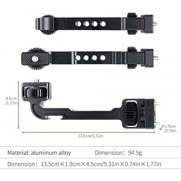 Ronin S/Ronin SC 모니터 마운트, DH11 DJI Ronin S/SC Gimbals Stabilizer용 마이크 라이트 스탠드용 1/4 스레드 콜드 슈 마운트가 있는 회전식 매직 암