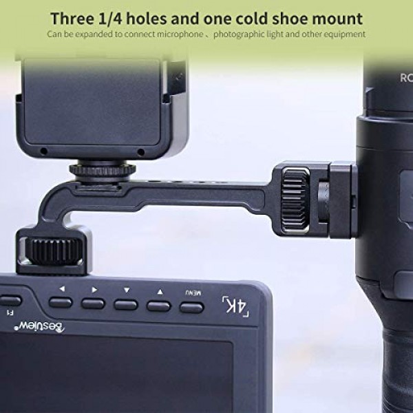 Ronin S/Ronin SC 모니터 마운트, DH11 DJI Ronin S/SC Gimbals Stabilizer용 마이크 라이트 스탠드용 1/4 스레드 콜드 슈 마운트가 있는 회전식 매직 암