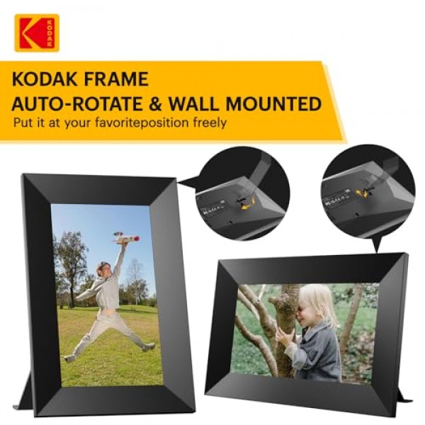 KODAK 디지털 액자, 32G 7인치 WiFi 디지털 액자 1024x600 HD IPS 터치스크린, 자동 회전, 언제 어디서나 사진 및 비디오 공유, 친구와 가족을 위한 선물