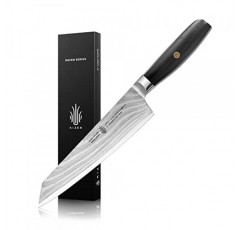 모하비 야외 8 인치 다마스커스 요리사 칼 일본 T-CO 69 레이어 다마스커스 강철 블레이드 주방 요리 Kiritsuke Knives Raven Series RE0801T