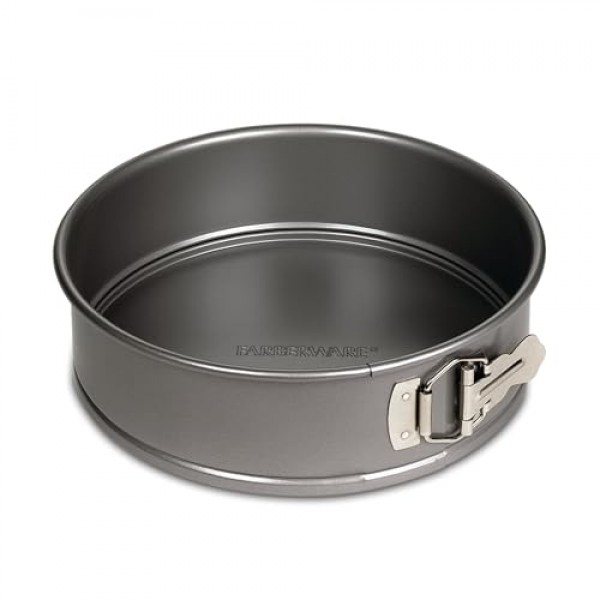 Farberware Bakeware Springform 베이킹 팬, 원형 논스틱 치즈케이크 팬 - 9인치, 회색