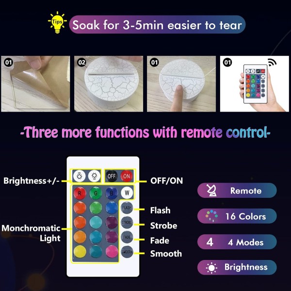 My Hero Academia 3D 야간 조명 어린이, 5 in 1 패턴 세트 및 원격 제어로 16 색상 변경 Himiko Toga 침대 옆 램프, 일본 애니메이션 생일 크리스마스 어린이를위한 애니메이션 선