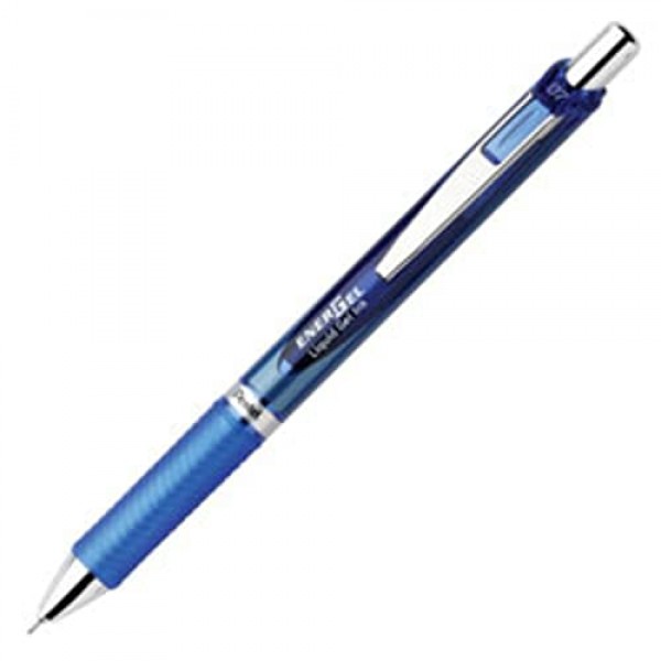 Pentel® EnerGel® 디럭스 RTX 접이식 펜, 니들 포인트, 0.5mm, 다양한 배럴, 파란색 잉크, 3개 팩