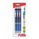 Pentel® EnerGel® 디럭스 RTX 접이식 펜, 니들 포인트, 0.5mm, 다양한 배럴, 파란색 잉크, 3개 팩