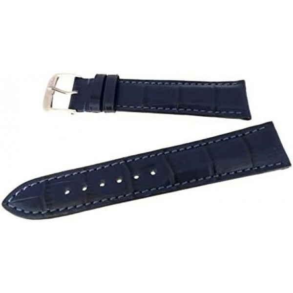 Rios Louisiana 악어 송아지 시계 스트랩 19mm 파란색 Made in Germany