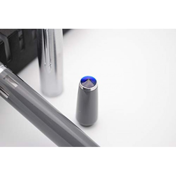 czxwyst 2019 새 버전 601 스틸 캡 Vacumatic Double Bead 만년필 (잉크 창이있는 전함 그레이)