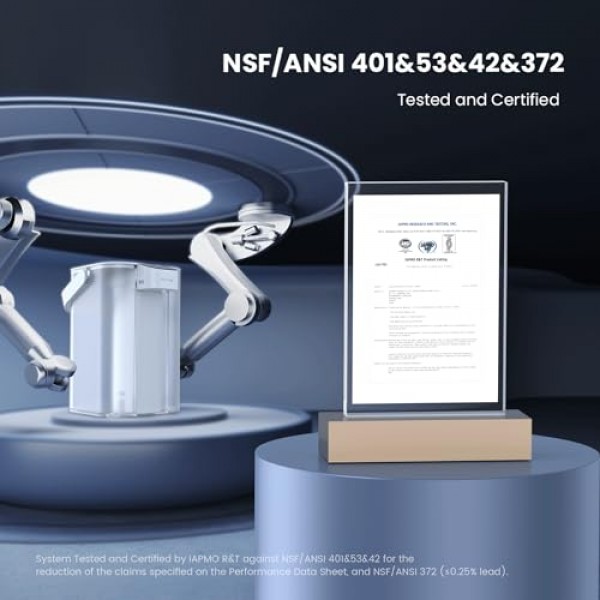 물방울 전기 정수 필터 피처, 디스펜서, 200갤런, 5배 긴 수명의 조리대 정수 필터 시스템, NSF/ANSI 401&53&42, 염소 감소, 납, PFAS, 15컵, 흰색, 필터 1개 포함
