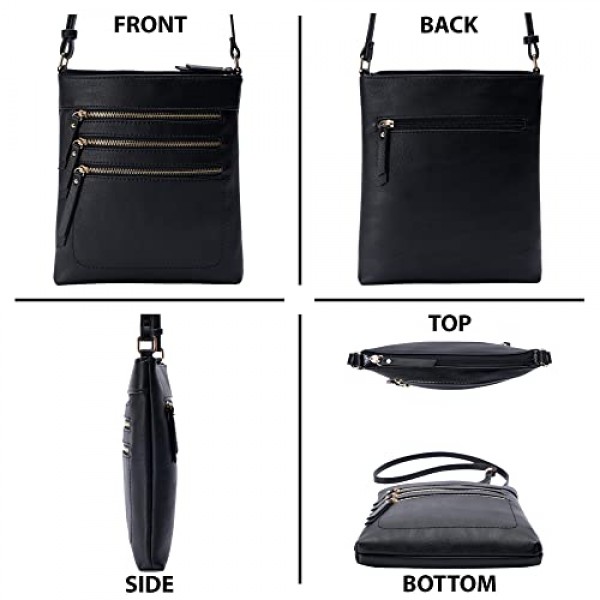 Solene Crossbody Bag 기능성 멀티 포켓 메신저 지갑 조절 가능한 스트랩이 있는 탑 지퍼 클로저 숄더 핸드백