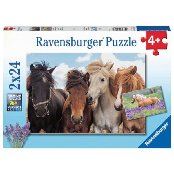 Ravensburger 어린이 퍼즐 05148 2x24 조각으로 4세부터 어린이를 위한 말 사랑 말 퍼즐
