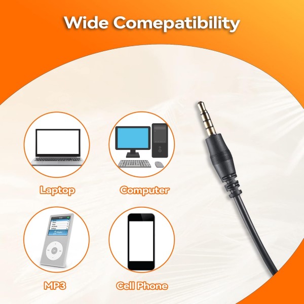 Voistek 휴대폰 헤드셋(마이크 포함) 소음 제거 및 볼륨 조절, iPhone용 PC 헤드폰 3.5mm 잭 Samsung Computer Business Skype 소프트폰 콜 센터 사무실, 클리어 채팅, 울트라 컴포트 블