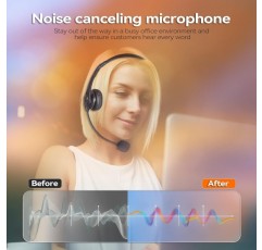 Voistek 휴대폰 헤드셋(마이크 포함) 소음 제거 및 볼륨 조절, iPhone용 PC 헤드폰 3.5mm 잭 Samsung Computer Business Skype 소프트폰 콜 센터 사무실, 클리어 채팅, 울트라 컴포트 블