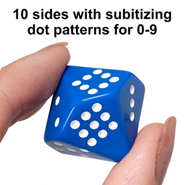 학습 이점 Subitizing 주사위 - 6개 세트 - 수학 조작 실습 - 조기 수리 능력 교육 - 어린이를 위한 수학 게임