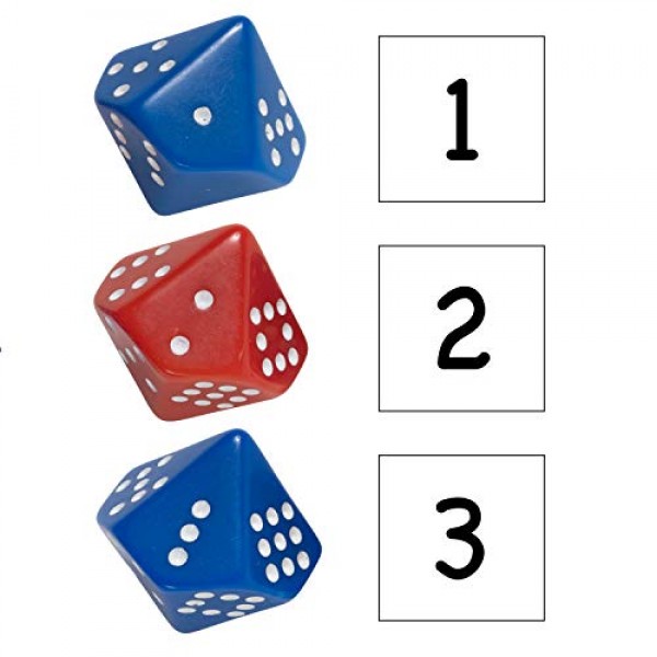 학습 이점 Subitizing 주사위 - 6개 세트 - 수학 조작 실습 - 조기 수리 능력 교육 - 어린이를 위한 수학 게임