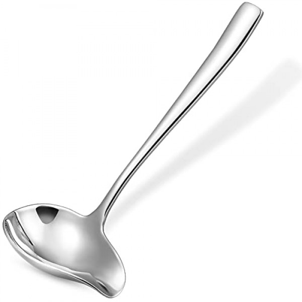 KEAWELL Louis 7.5인치 소스 드리즐 스푼(주둥이 포함), 18/10 스테인리스 스틸 미니 국자, 식기세척기 사용 가능(1)
