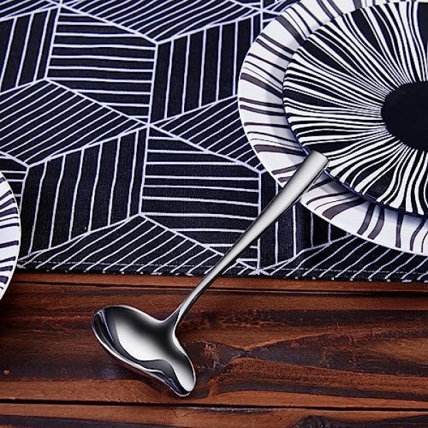 KEAWELL Louis 7.5인치 소스 드리즐 스푼(주둥이 포함), 18/10 스테인리스 스틸 미니 국자, 식기세척기 사용 가능(1)