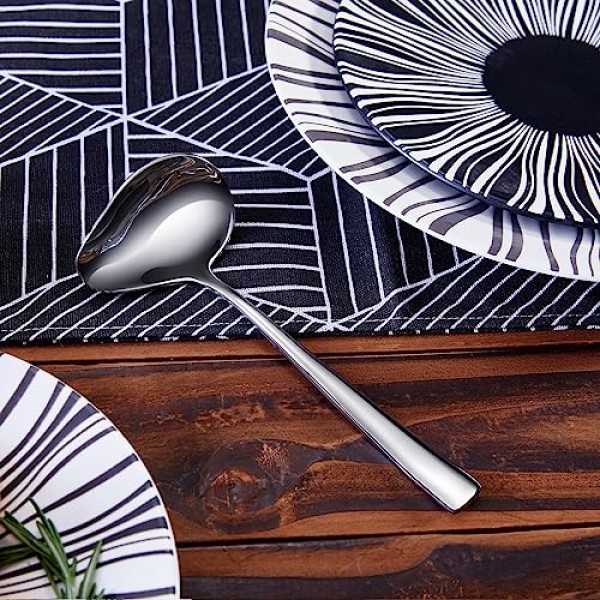 KEAWELL Louis 7.5인치 소스 드리즐 스푼(주둥이 포함), 18/10 스테인리스 스틸 미니 국자, 식기세척기 사용 가능(1)