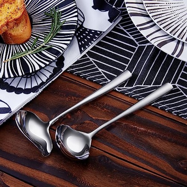 KEAWELL Louis 7.5인치 소스 드리즐 스푼(주둥이 포함), 18/10 스테인리스 스틸 미니 국자, 식기세척기 사용 가능(1)