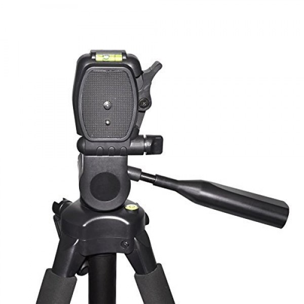 모든 Canon Sony, Nikon, Samsung, Panasonic, Olympus, Kodak, Fuji, 카메라 및 캠코더용 듀얼 버블 레벨 표시기가 있는 72인치 전문가용 3방향 팬 헤드 삼각대 + eCost 극세사 천