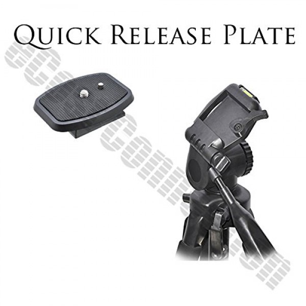 모든 Canon Sony, Nikon, Samsung, Panasonic, Olympus, Kodak, Fuji, 카메라 및 캠코더용 듀얼 버블 레벨 표시기가 있는 72인치 전문가용 3방향 팬 헤드 삼각대 + eCost 극세사 천