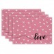 ARKENY 발렌타인 데이 Placemats 12x18 인치 4 개 세트, 하트 러브 핑크 계절 농가 삼베 실내 주방 기념일 결혼식 식탁 장식 홈 파티 AP511-18
