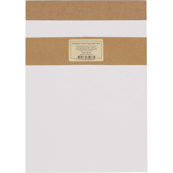 Clairefontaine 975173C Block Paint'On (50장, 머리 부분 접착, 250g, 17.6 x 25cm) 1개 모듬 색상 17.6 x 25 cm