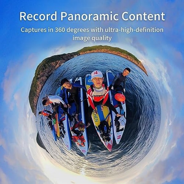 KanDao QooCam 3 액션 카메라, 오토바이 콤보, 5.7K 62MP 사진 60fps 완벽한 360 비디오 카메라, 녹화 Vlog 카메라에 더 적합한 듀얼 1/1.55인치 센서, 매우 안정적인 안정화 방수