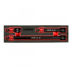 ARES 27098 – 3피스 1/2인치 드라이브 잠금 임팩트 소켓 확장 세트 – 소켓 및 액세서리의 빠른 분리를 위한 알루미늄 잠금 링 칼라 – 3인치, 6인치 및 12인치 확장