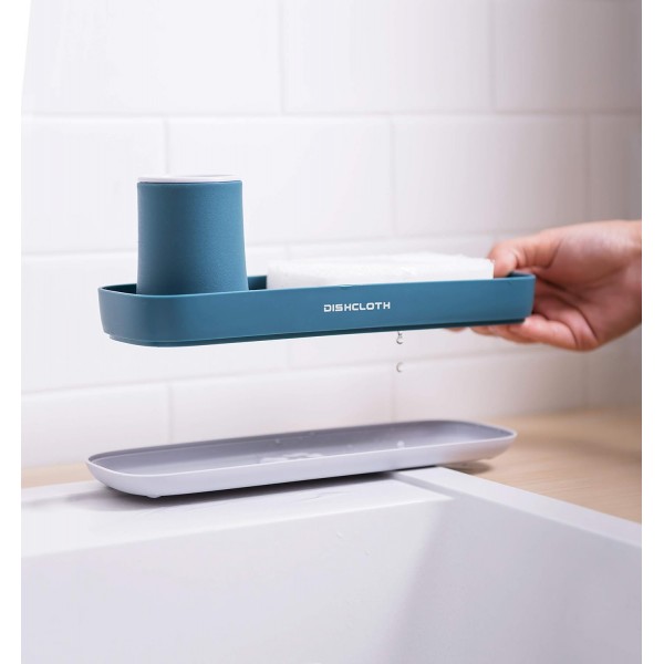 MSN Kitchen Accessories, Sink Organiser, Sink Organiser, for Sponges, Soap Dispensers and Tableware Accessories(Light Blue)
