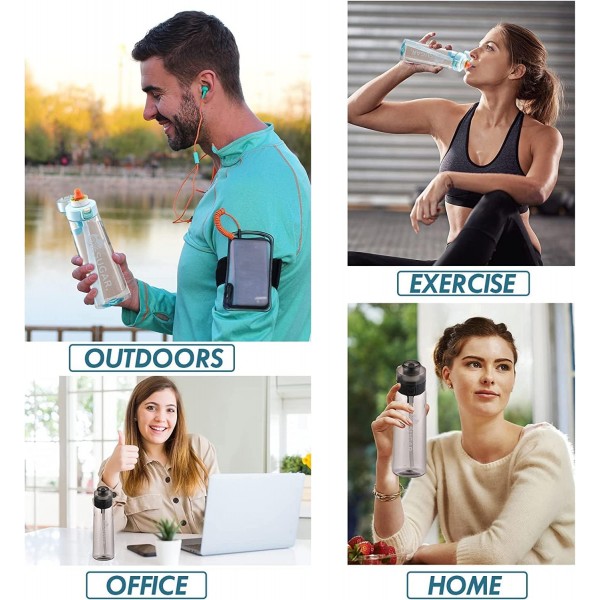 Air Flasch Up, Airs Up Bottle Starter with 7 Air-up Pods, Drinking Bottle 650ML, Water Bottle Bottle Starter Set, Leak-Proof BPA-Free 0 Sugar, Gym for Gym, Running, Outdoor (Black)
