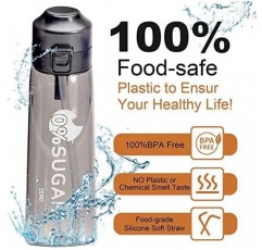 Air Flasch Up, Airs Up Bottle Starter with 7 Air-up Pods, Drinking Bottle 650ML, Water Bottle Bottle Starter Set, Leak-Proof BPA-Free 0 Sugar, Gym for Gym, Running, Outdoor (Black)