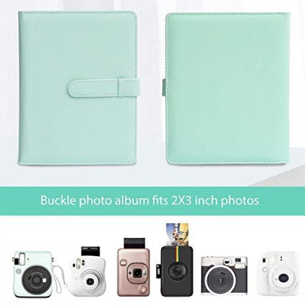 Fujifilm Instax Mini LiPlay 11 9 8+ 8 7S 즉석 카메라/미니 링크 SP-1 프린터용 256 포켓 사진 앨범, Polaroid Snap SnapTouch PIC-300 Z2300 Mint Zip 즉석 카메라 프린터(민트)