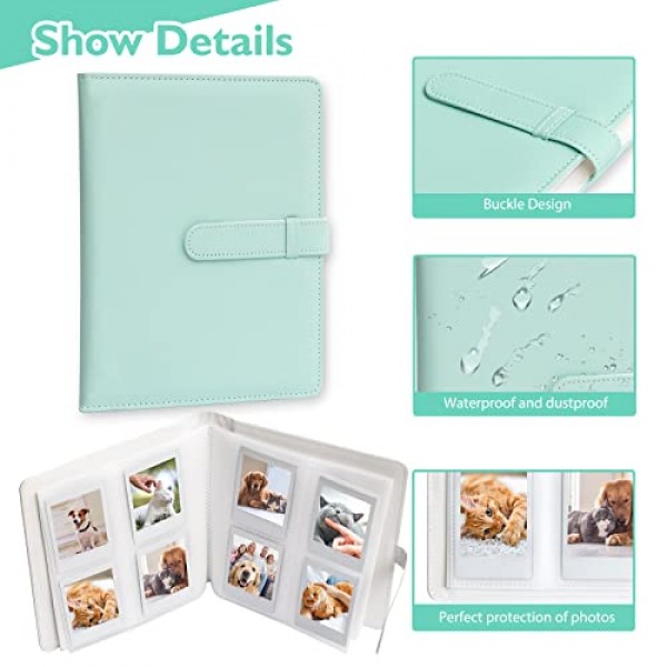 Fujifilm Instax Mini LiPlay 11 9 8+ 8 7S 즉석 카메라/미니 링크 SP-1 프린터용 256 포켓 사진 앨범, Polaroid Snap SnapTouch PIC-300 Z2300 Mint Zip 즉석 카메라 프린터(민트)