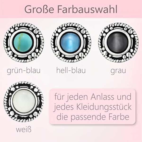 EYS JEWELRY 귀걸이 925 실버 여성용 라운드 스터드 귀걸이 산화 7 mm 빈티지 주얼리 선물용 여성용 주얼리 케이스, 스털링 실버