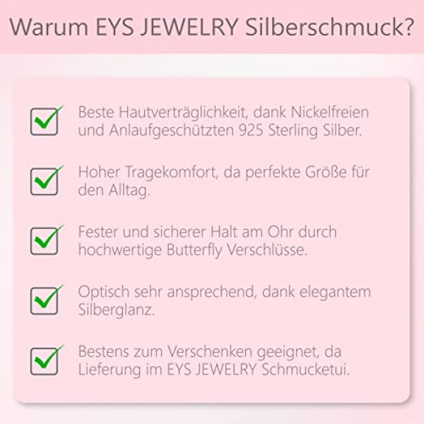 EYS JEWELRY 귀걸이 925 실버 여성용 라운드 스터드 귀걸이 산화 7 mm 빈티지 주얼리 선물용 여성용 주얼리 케이스, 스털링 실버