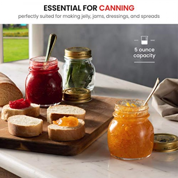 Bormioli Rocco naaa Rocco Quattro Stagioni 소형 유리 메이슨 5온스 미니 병(12팩), 12팩