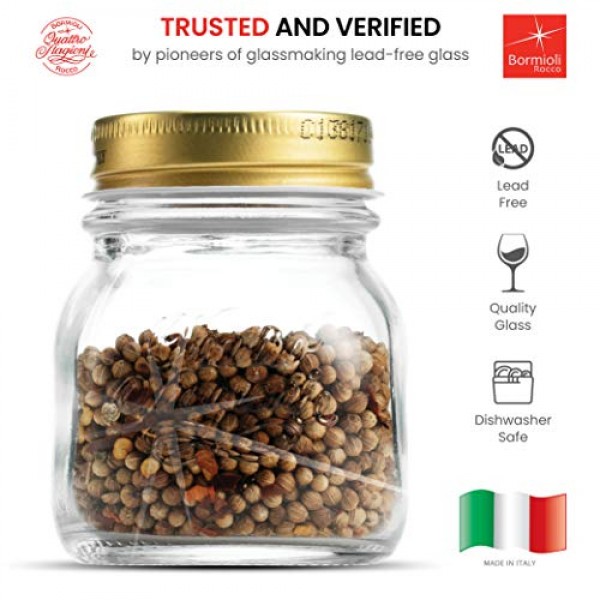 Bormioli Rocco naaa Rocco Quattro Stagioni 소형 유리 메이슨 5온스 미니 병(12팩), 12팩