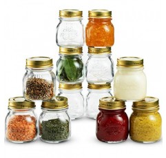 Bormioli Rocco naaa Rocco Quattro Stagioni 소형 유리 메이슨 5온스 미니 병(12팩), 12팩