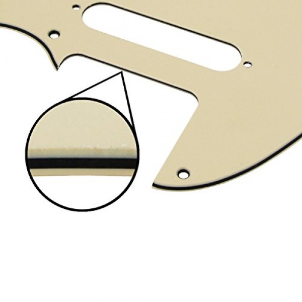 IKN 3Ply 크림 8 홀 기타 Tele Pickguard 플레이트 (나사 포함) Fender Nashville Telecaster Pickguard 교체