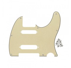 IKN 3Ply 크림 8 홀 기타 Tele Pickguard 플레이트 (나사 포함) Fender Nashville Telecaster Pickguard 교체