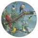 CounterArt Beautiful Songbirds 4mm 내열성 강화 유리 게으른 수잔 턴테이블 13" 직경 케이크 접시 조미료 캐디 피자 서버