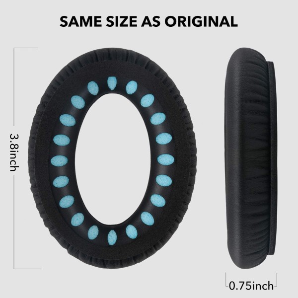 Bose Quiet Comfort 35 이어 패드, Bose QC 35/35 II용 이어 패드, 프로테인 램스킨 메모리 폼(블랙) 블랙제 액세서리