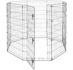 Amazon Basics 개 및 기타 애완 동물을위한 Foldable Metal Run with Door 122cm 122cm High With Door Single